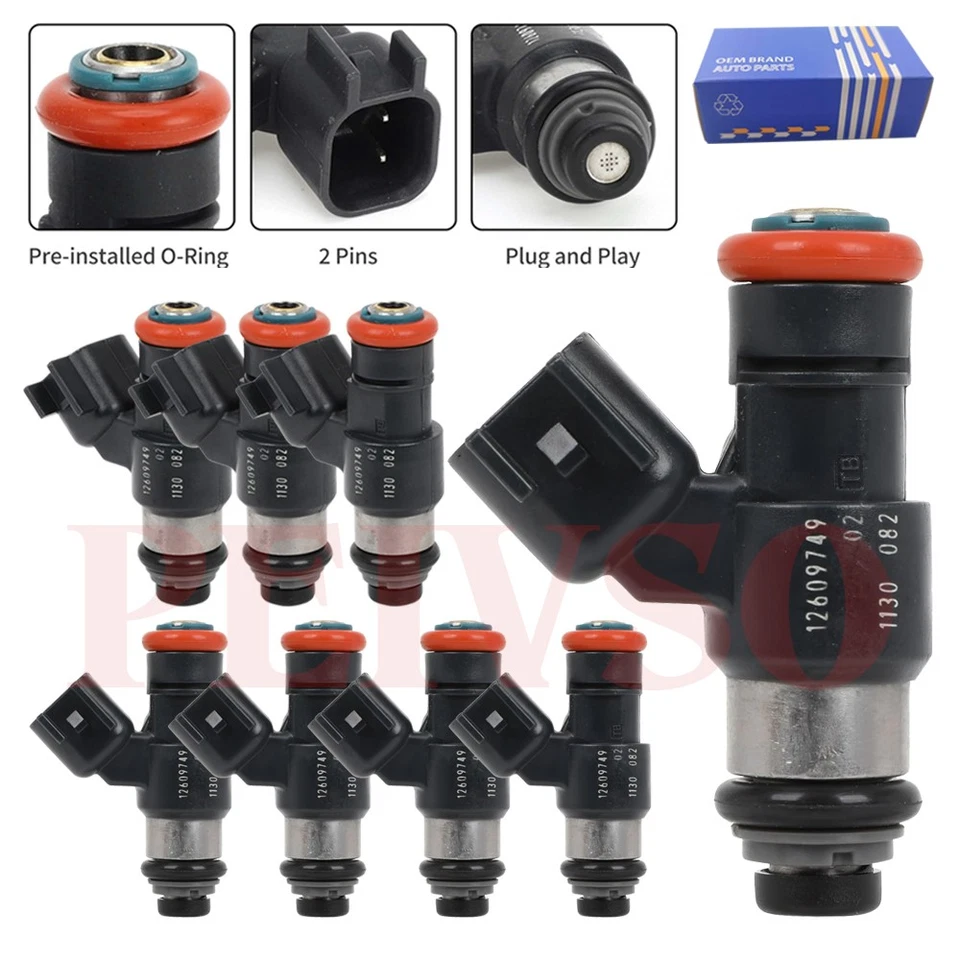 8 piezas inyectores de combustible 12609749 para GMC Sierra 1500 Yukon XL Yukon 6,2 L FLEX 09-14 Foto 4 de 4