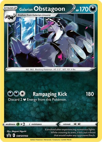 1x Galarian Obstagoon - SWSH193 - SWSH Black Star Promos NM-Mint Pokemon SWSH Bl
