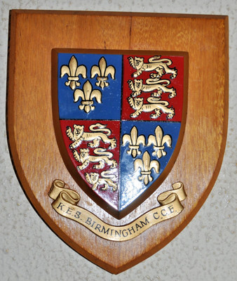 King Edwards School Birmingham kombinierte Kadettenstreitmacht Wandrelief Wappen Schild CCF