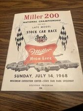 1968 Miller 200 Race Program Milwaukee Mile Autographed Read! AJ Foyt And More