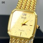 SEIKO Exceline 7321-5910 Qz 2P Diamonds Gold 19mm Vtg1987 [N.Mint/Box] US Stock