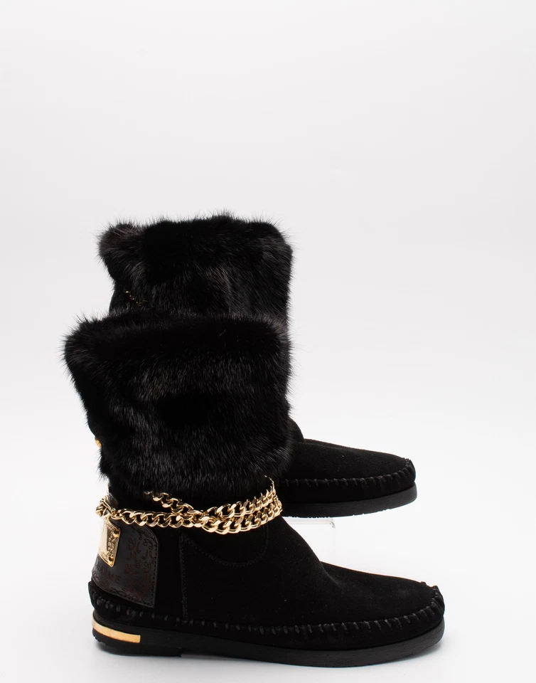 Bottes de neige en cuir KARMA OF CHARME US8 UK5 EU38 chaînes fabriquées en Italie PRIX CONSEILLÉ 268 € - Photo 2/4