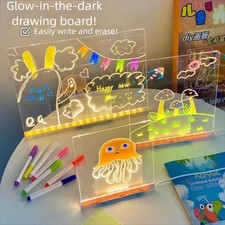 Tavola appunti LED con penna 7 colori acrilico cancellazione a secco disegno bambini aiuto quotidiano luce