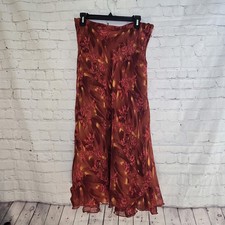 Vtg 90s Y2K Flowy Column Maxi Boho Whimsigoth Slip Skirt Sz M Fairy Cottagecore