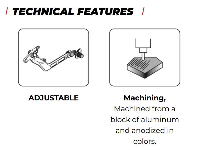 Puig Ajustable Palanca Freno Trasero Pie Pedal Negro Honda CB750 Hornet 2023- - Imagen 4 de 4