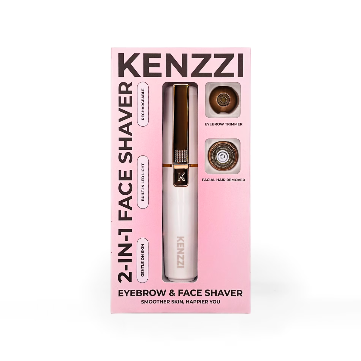 KENZZI 2-in-1 Facial Hair Remover and Eyebrow Shaver for Women