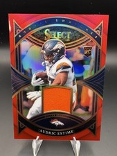 2024 Panini Select Audric Estime RC Rookie Swatches #RS-AEE Red Prizm Broncos