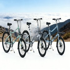 26 Inch Cargo Bike 7 Speed,for Men, Aluminum Alloy Frame, Blue,Garden Outdoor