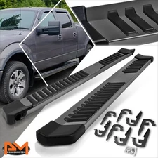 For 04-14 Ford F150 SuperCrew Cab 6" Flat Side Step Nerf Bar Running Board Black