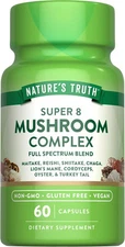 Mushroom Complex | 60 Vegan Capsules | 8 Mushroom Types | by Nature's Truth