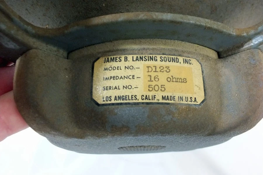 复古 1956 - 57 早期 JBL James B Lansing D123 12 英寸扬声器 16 欧姆全部原装 — 第 3/4 张图片