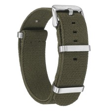 Elastic Nylon Watch Band 22mm Waterproof One-Piece Watch Strap, Green