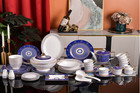 Imperial British Style 58-pc White Royal Dinner Set, Bone China Service for 6