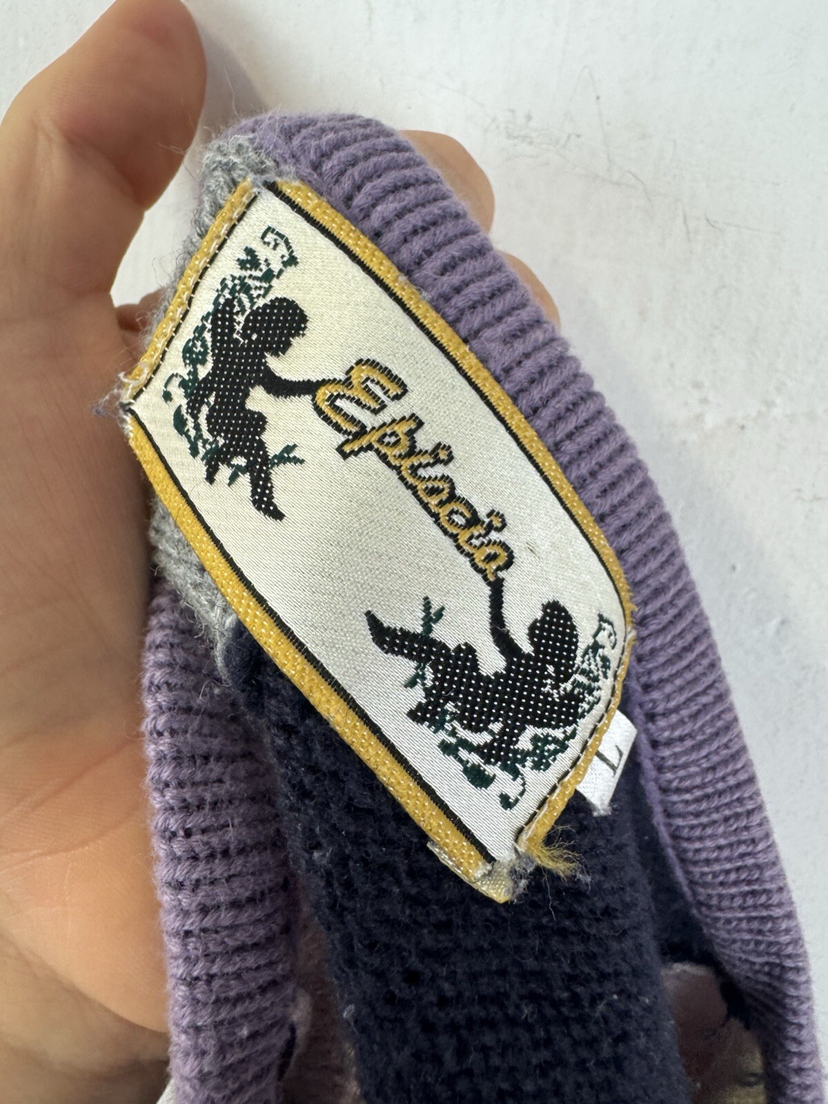 Purple Patchwork Embroidered Button Cardigan Swea… - image 8