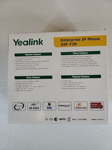 Yealink Enterprise IP SIP-T20 VoIP Phone HD Voice Interoperable Eco Product F27 - Picture 3 of 5