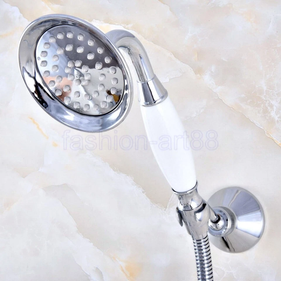 Chrome Bathroom Handheld Shower Faucet Set  With Ceramic Hand Spray fna776 - Image 4 of 4