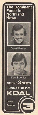 1978 Kdal Tv Ad Dave Klassen Ken Buehler News Reporter Duluth Minnesota Ebay