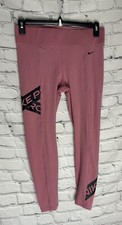 Nike Women's Crop Leggings One Desert Berry/Pink Foam Graphic 7/8 Training Large