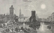 Strasbourg vers 1840 photogravure