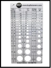Screw Thread Gauge | Metric and SAE | Recommends Drill Bit & Tap Size (BCP675)