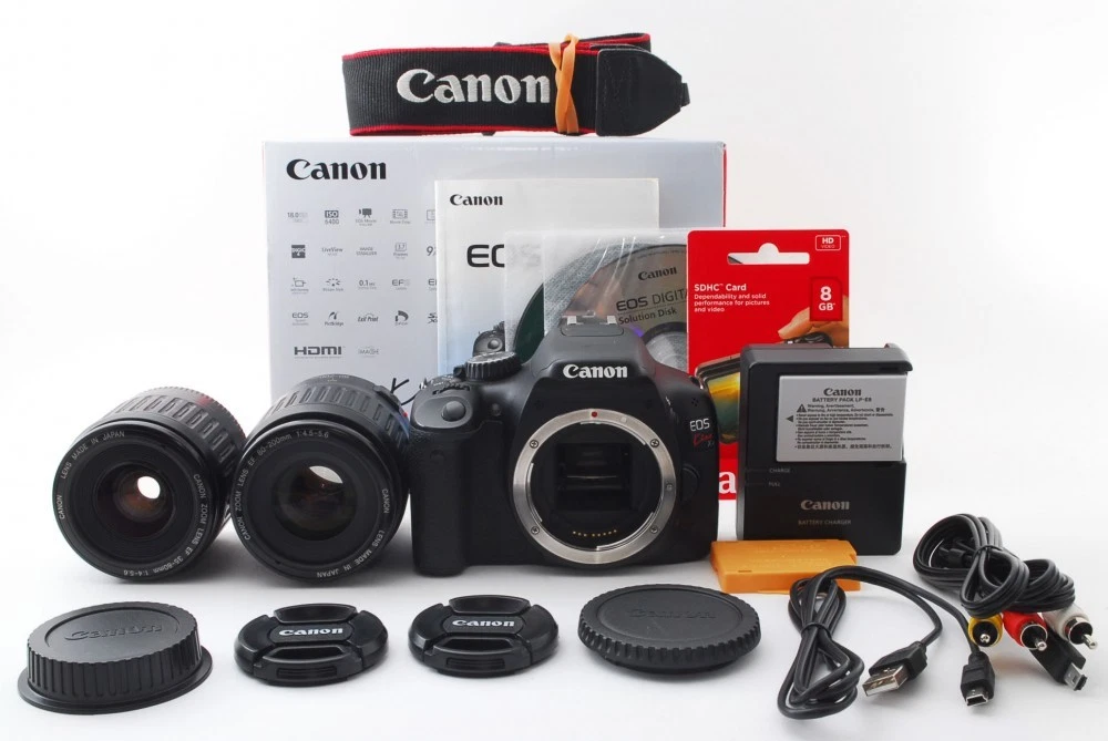 Canon EOS Kiss X4/Rebel T2i/550D 18.0MP 35-80/80-200mm Lens [Exc+++] w/Box  [jkh]