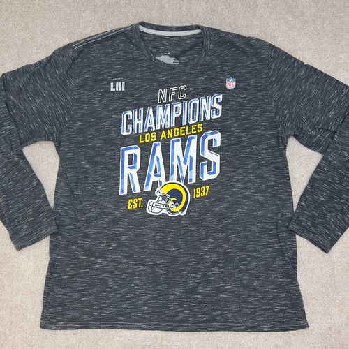 Fanatics LA Rams Shirt Herren extra groß XL grau Conference Champions SB LIII