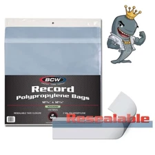 BCW Resealable 33 RPM Record Bags 100ct FREE SHIP
