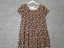 Pins and Needles Urban Outfitters Floral ALine Mini Dress Black Red Small S Boho