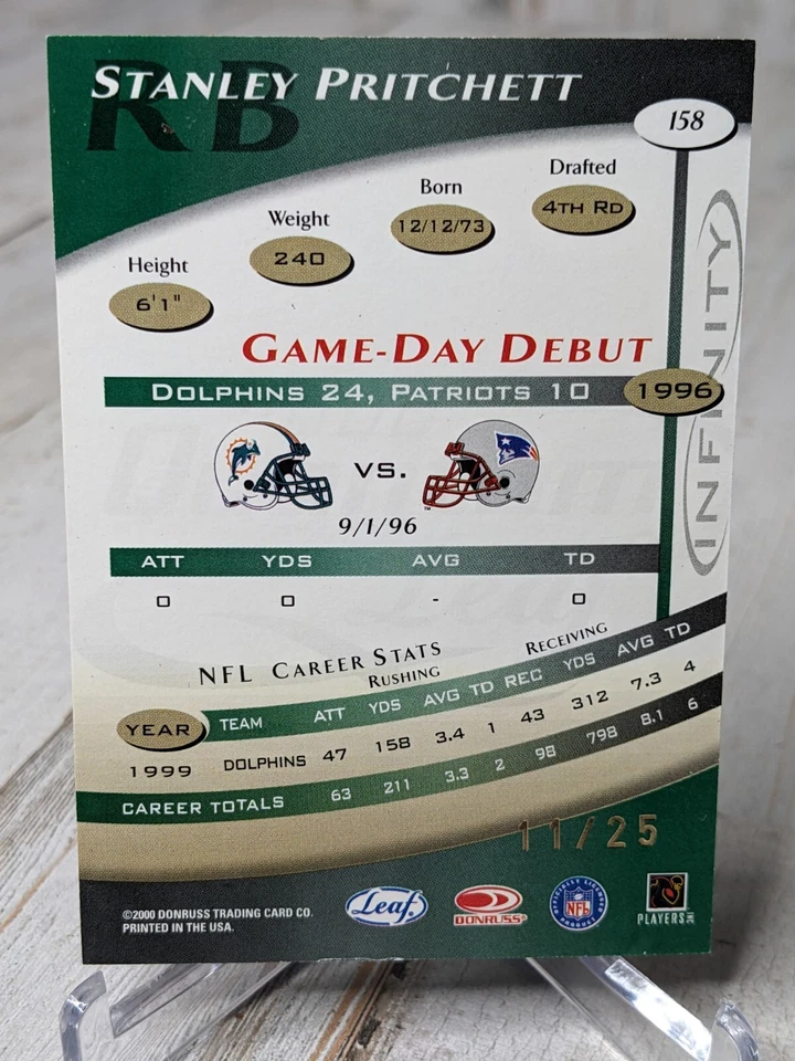 2000 Quantum Leaf #158 Stanley Pritchett Infinity Green /25 SSP - Image 4 of 4