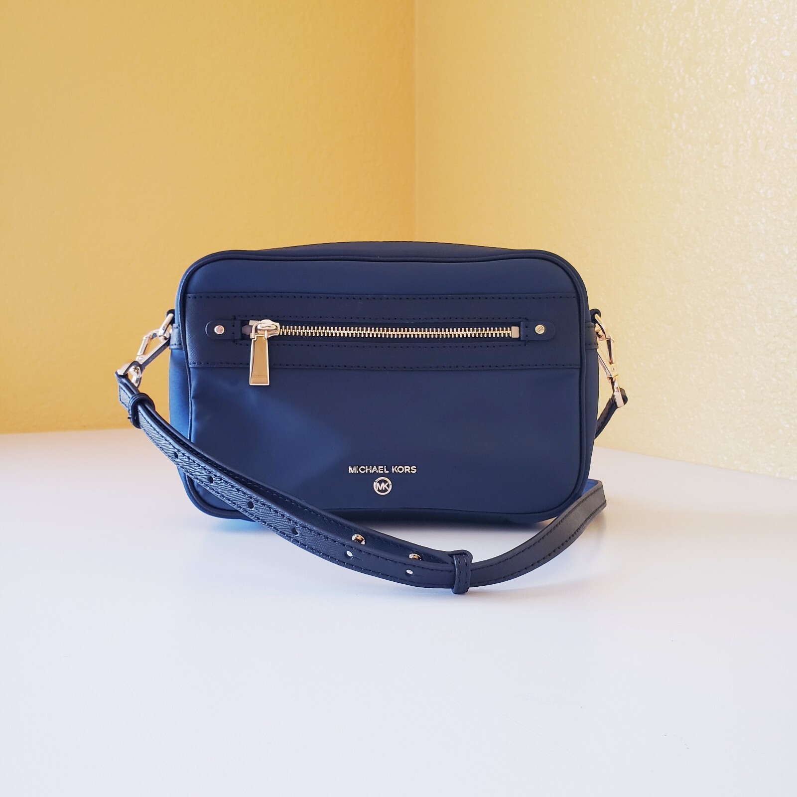 Michael Kors Jet Set Charm Women's Navy Blue Crossbody Bag Nylon Leather Trim thumbnail 13