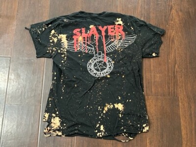 RARE Torn Distressed SLAYER Black Rock T-Shirt
