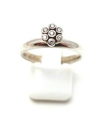 646. filigraner SPINNING Ring 7 Zirkonia Steine klar rund 925er Silber RG.52