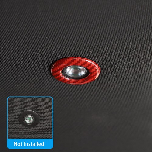 2x Roof Reading Light Lamp Decor Trim Ring for Dodge Challenger 2014+ Red Carbon - Picture 4 of 6