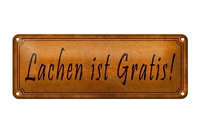 Blechschild Spruch 27X10Cm Lachen Ist Gratis Geschenk Metal Deko Schild Tin Sign