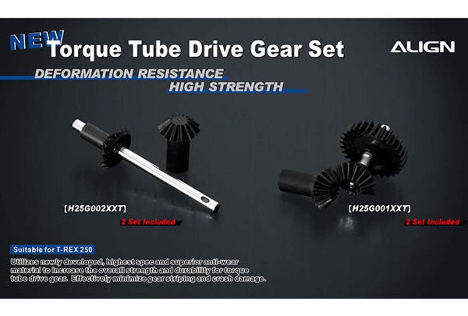 Align Torque Tube Rear Drive Gear Set - T-Rex 250 : H25G002XXT | eBay