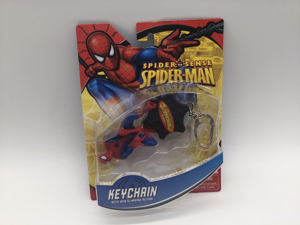 Spider-Man Keychain with Web Climbing Action Spider Sense Unopened