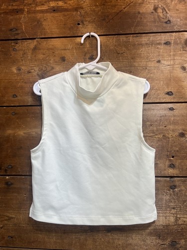 Donna Mizani Women's White Mock Neck Crop Top Size XS