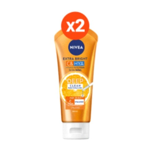 2Pcs x 100ml Nivea Extra Bright C & HYA Vitamin Wash Foam Cleans Makeup Oil Dirt - Picture 4 of 6