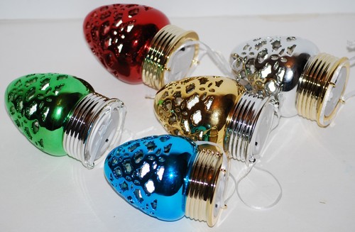 Lightscapes Set of 5 Cutout C9 Ceramic LED Shaped Ornaments - Picture 2 of 6