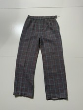 Vintage 70s High Waisted Plaid Wide Straight Leg Hippie Rockabilly Pants