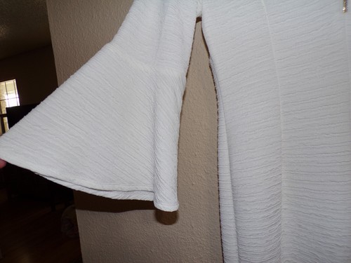 Vestido de Carrera LIZ CLAIBORNE Blanco Lápiz con Mangas Largas Acampanadas - Talla 4 - Imagen 8 de 8