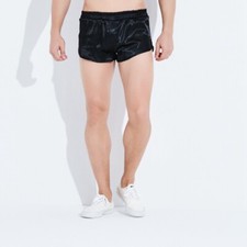 Herren Solid Shorts Unterwäsche Polyester Mini Hose Atmungsaktiv Heim Freizeit