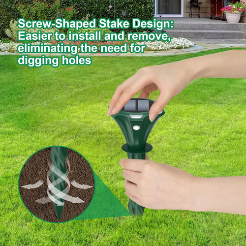 Mole Repellent Solar Powered for Lawn Ultrasonic Gophers Snake Voles Rat Repelle - Picture 5 of 12