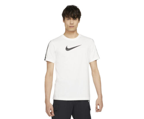 Nike Repeat SS Mens Active Shirts & Tees Size M, Color: White/Black