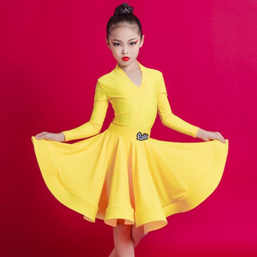 Children Latin Dance Costumes Girls Professional Competition Dancing Dress Wear - Picture 9 of 48
