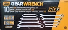GearWrench - 86958 - 10 Pc, 90T, SAE, Comb Ratcheting Wrench Set With Rack - NEW