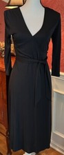 Eva Alexander Black Wrap Dress Extra Small
