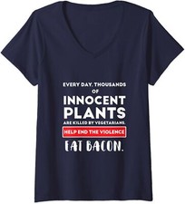 Anti Vegan Shirt - Vegetarian Funny Saying Ladies' V-Neck Tshirt