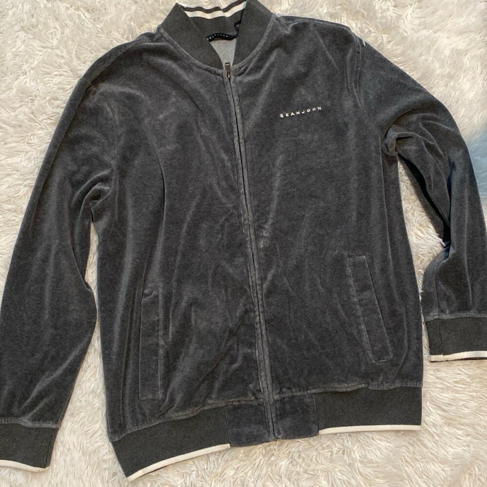 2001 vintage Sean John gray velour lounge set