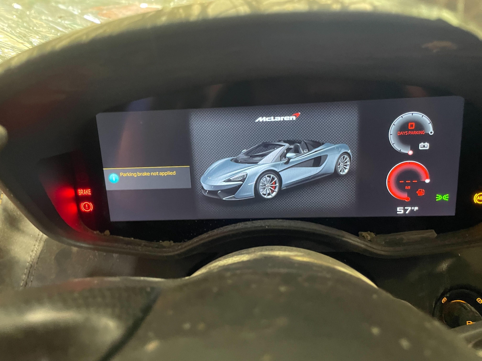 Speedometer Instrument Gauge Cluster Digital Display Screen McLaren 570S 2018